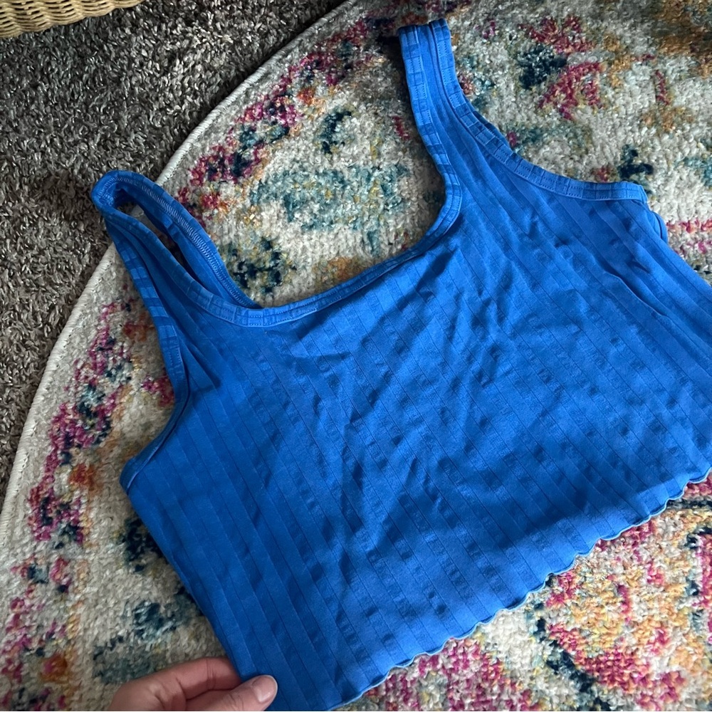 Blue Ribbed Two-Piece Set - Picture 3 of 5